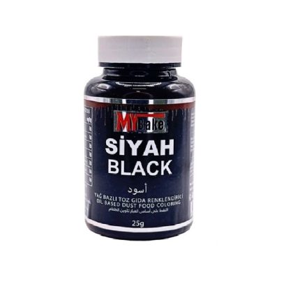 SU BAZLI TOZ  GIDA BOYASI MY BAKE 25 GR SİYAH