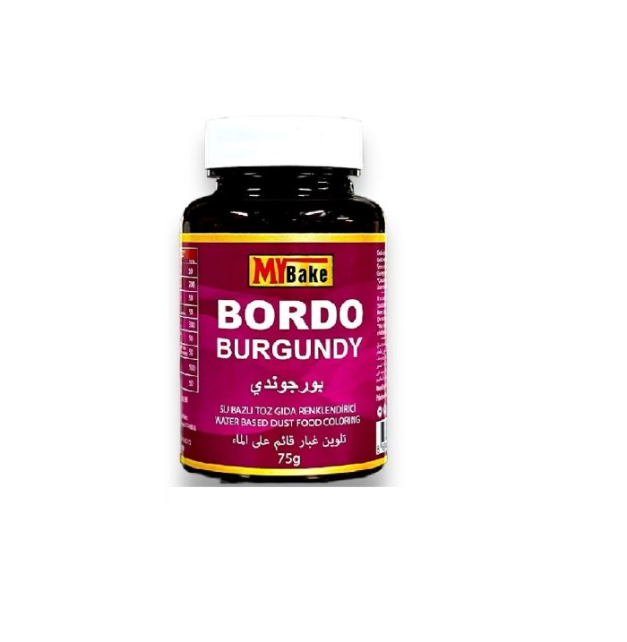 su bazli toz gida boyasi my bake 75 gr bordo 358